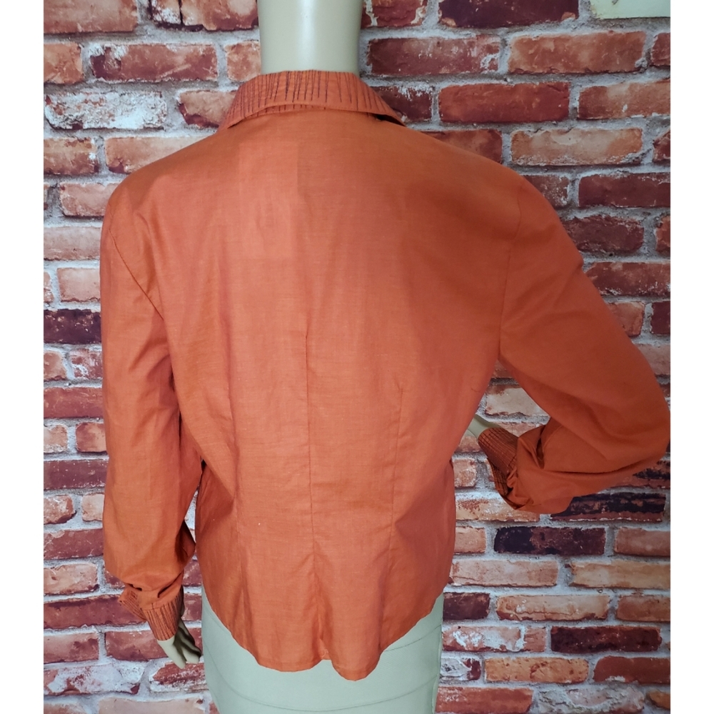 Josef Tresek Orange Cotton Blazer Large - Picture 4 of 8
